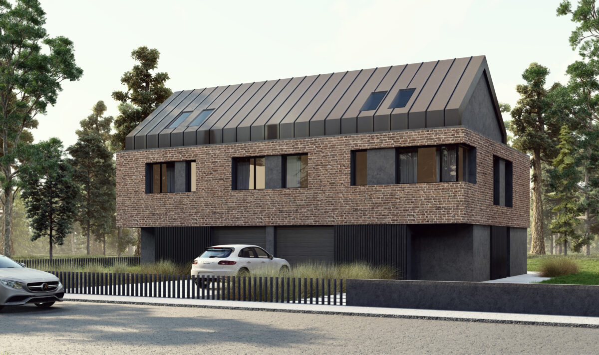 Dom dwulokalowy z poddaszem - przykładowa realizacja - projekty domów dwulokalowych